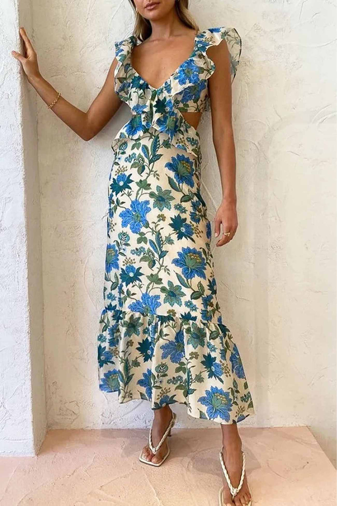 Ariella - Floral Ruffle Dress