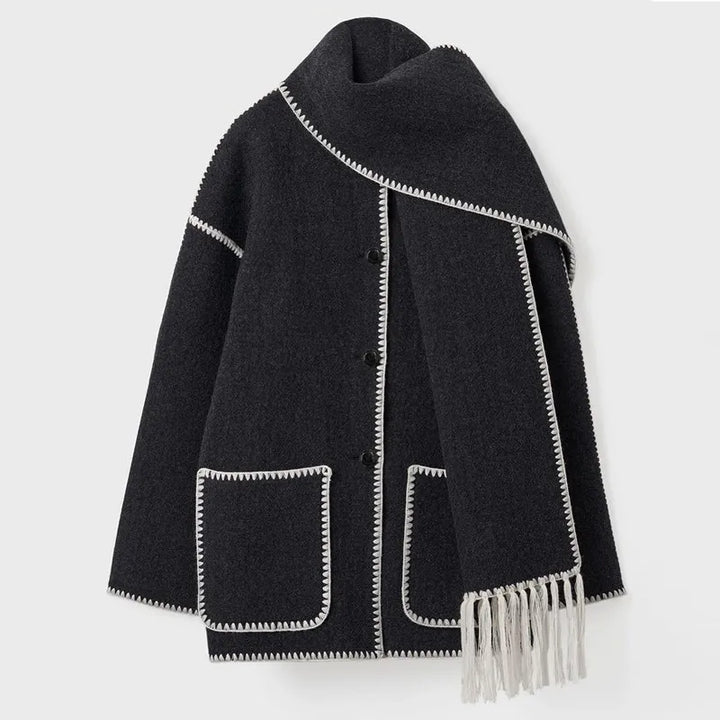 Amy | Fringe Scarf Jacket