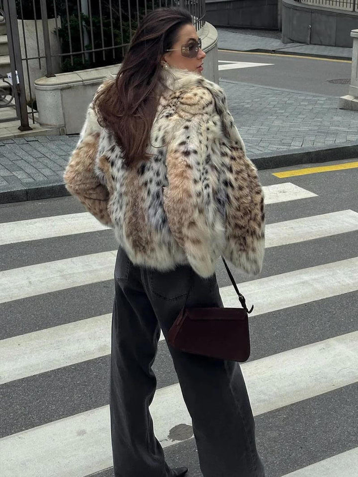 Senna - Leopard Print Fur Jacket